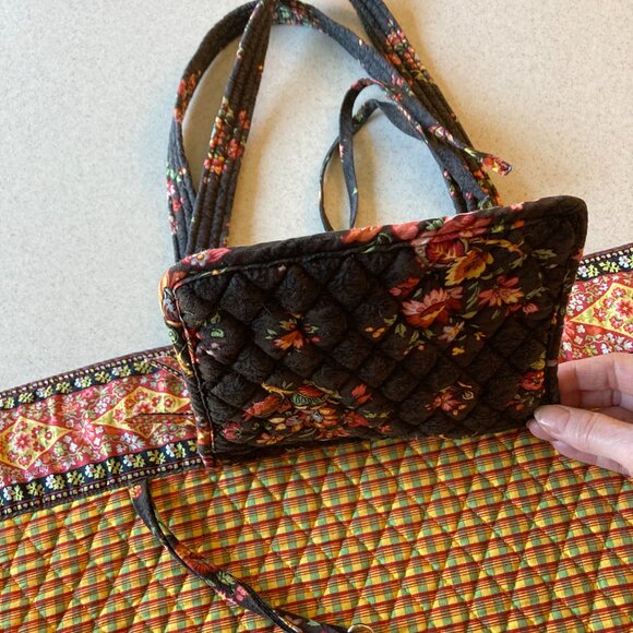 Vera Bradley Large Tote Brown Chocolat Vintage EUC - Picture 10 of 16